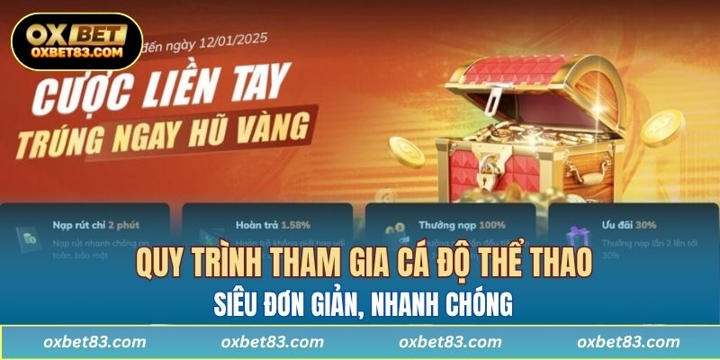 Quy trình tham gia cá độ thể thao siêu đơn giản, nhanh chóng
